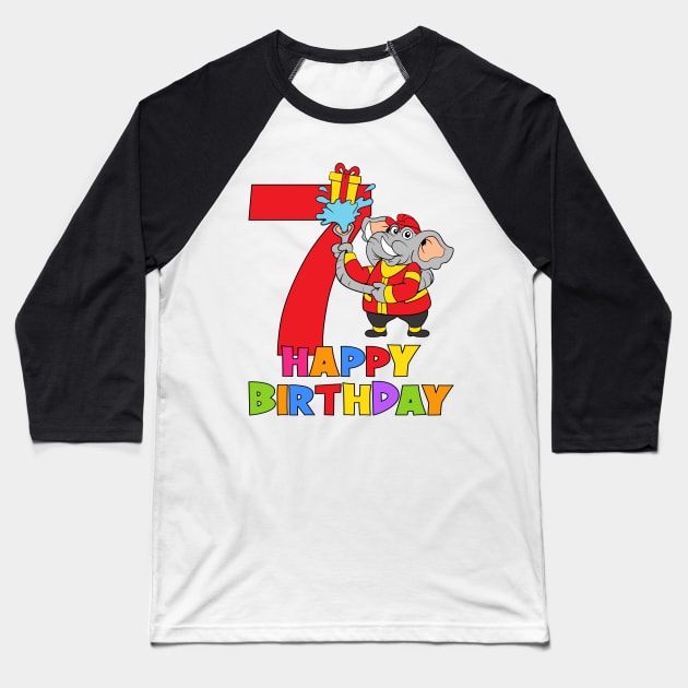 7th Birthday Party 7 Year Old Seven Years Baseball T-Shirt by KidsBirthdayPartyShirts